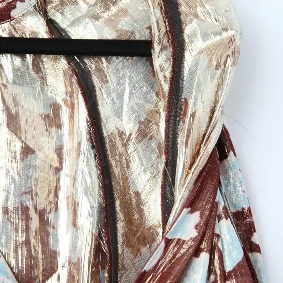 Tanya Taylor Hannah Brown floral lame Dress Size 10 - Picture 12 of 12